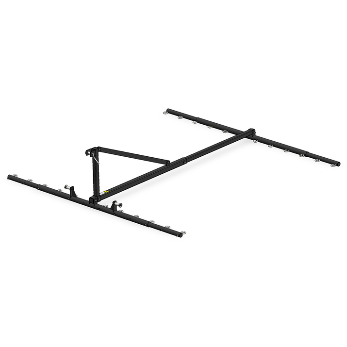 Three-point linkage frame for harrow mat, telescopic