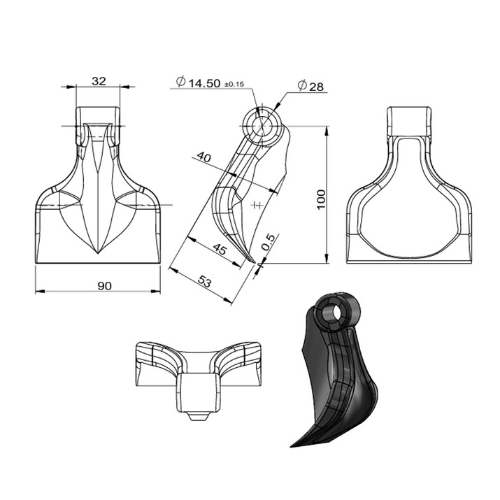 Hammer flail 90 mm/730 g